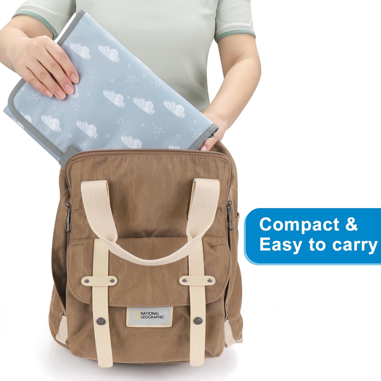 Accmor Portable Diaper Changing Pad, Waterproof Baby Changing Mat, Foldable Travel Diaper Changing Pads For Baby, Baby Essential