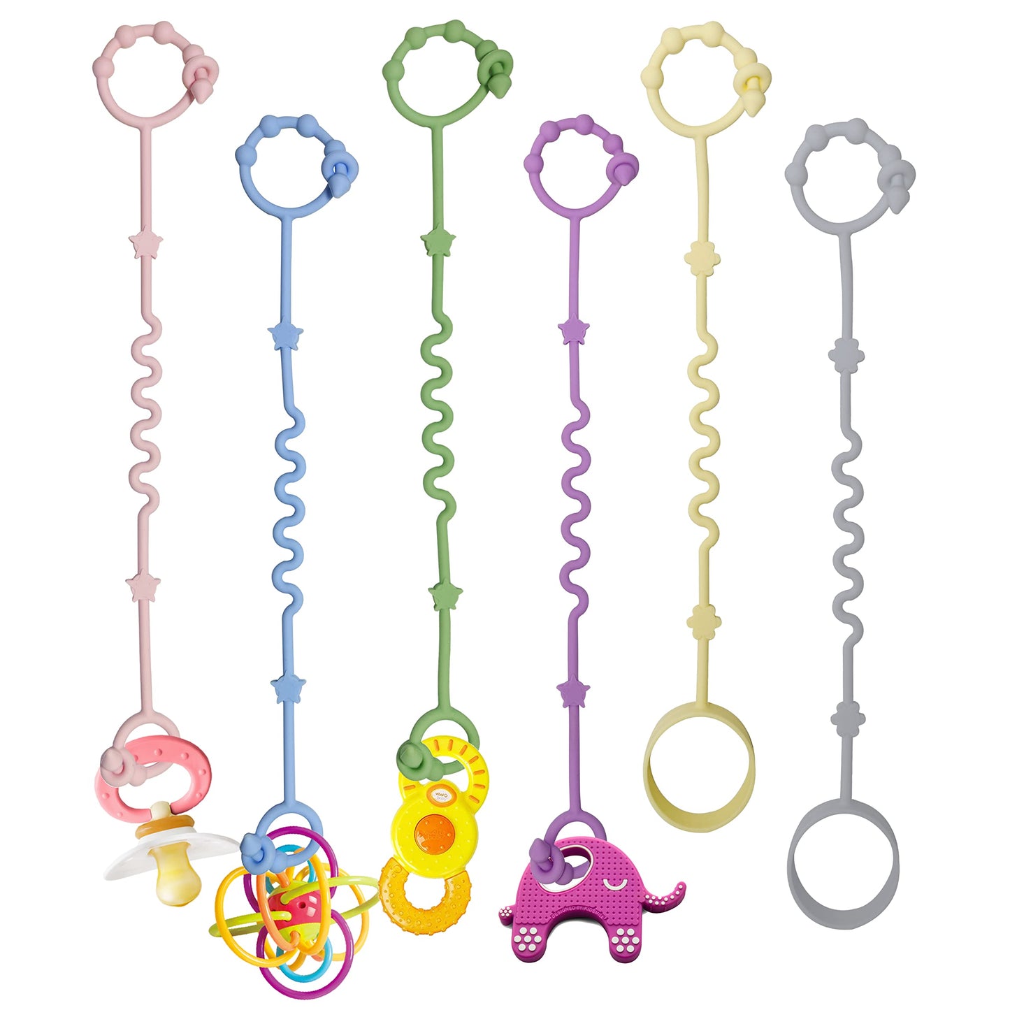Toy Straps for Baby,RTMOK Silicone Setpacifier Clip,Applies to Car Seat Toy,Teether Toy,High Chair,Stroller Accessories,Baby Toy