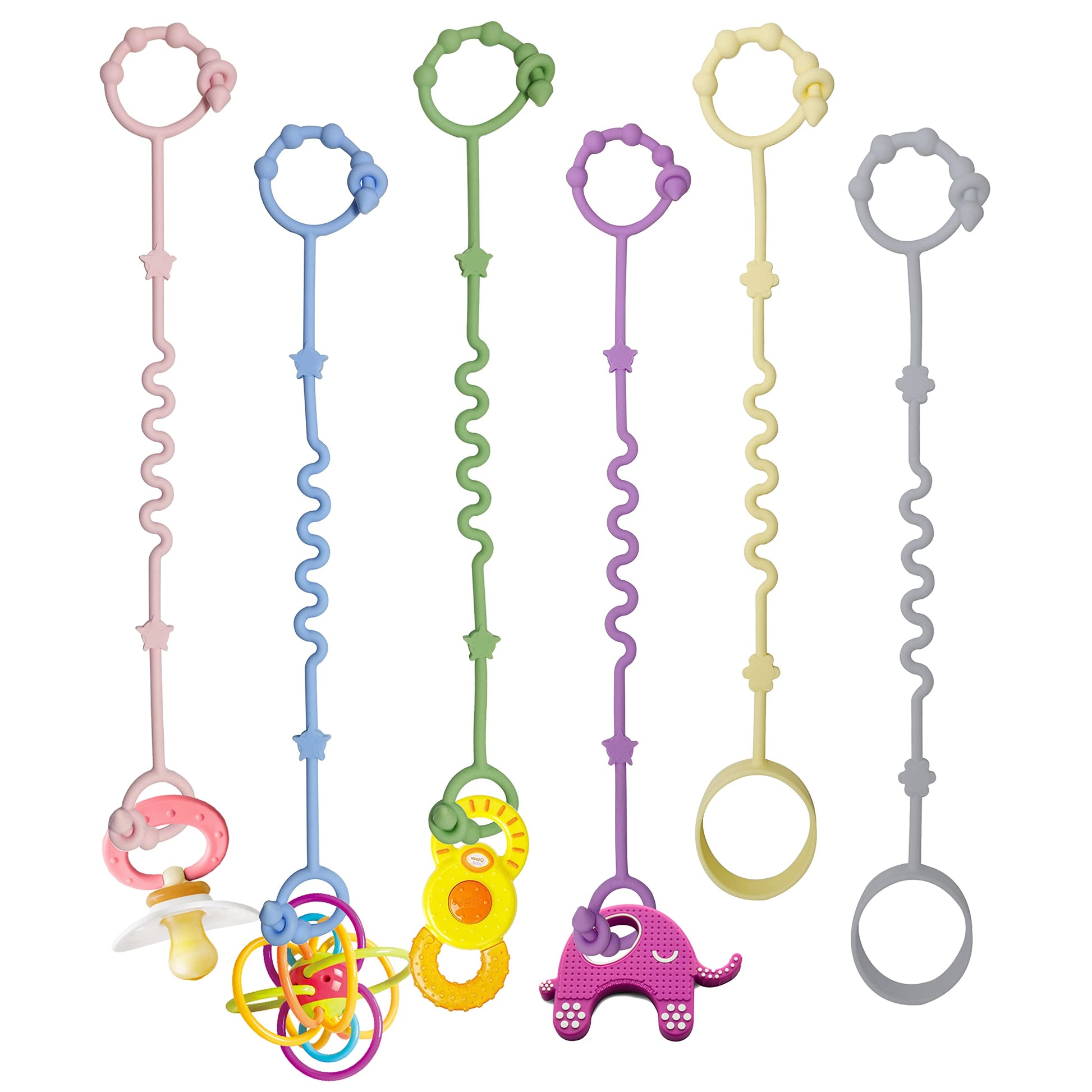 Toy Straps for Baby,RTMOK Silicone Setpacifier Clip,Applies to Car Seat Toy,Teether Toy,High Chair,Stroller Accessories,Baby Toy