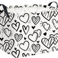 HIYAGON Rectangular Heart Basket Kids Baby Storage Bin Toy Basket Organizer Box for Girls Love Room Decor(Black Striped Heart)