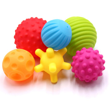 DOPHYRANIX 6 Pack Sensory Balls Spray Water Toy for Baby and Kids, Massage Soft & Textured Balls Set Develop Babys Tactile Sens