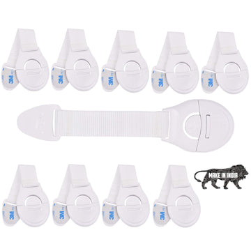 Kitschkitsch Baby Safety Plastic Drawer Locks (Made In India Pack Of 10)