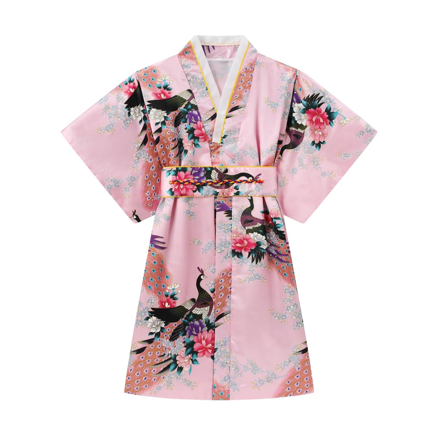 Cutey May Japanese Traditional Dress For Girls Costume Kimono For Kids Set (Pink, 6-7Years(130Cm))