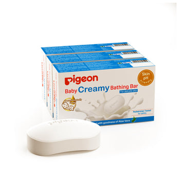 Pigeon Baby Bathing Bar For BabyS Sensitive Skin/Creamy Bathing Bar Soap, 75 G Pack Of 3