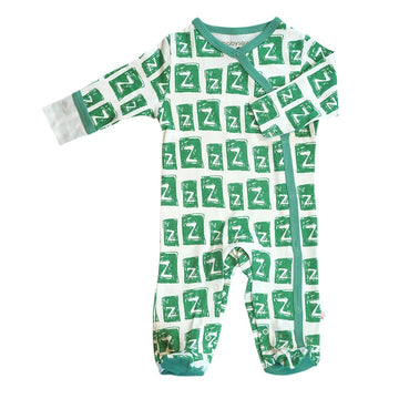 Babysoy Organic Newborn Baby Alphabet Footie Onepiece With Feet (03-06 Months, Z)