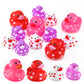 Jerify 2 Inch 3 Inch Valentine Rubber Duckies 6 Pcs Valentines Day Heart Ducks Small Tiny Rubber Ducks for Pool Bathtub Toys Par