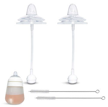 Sippy Cup Conversion Kit For Nanob  B   Flexy Silicone Baby Bottles | 2-Count | With Soft Silicone Sippy Spout Nipples, Any Angl