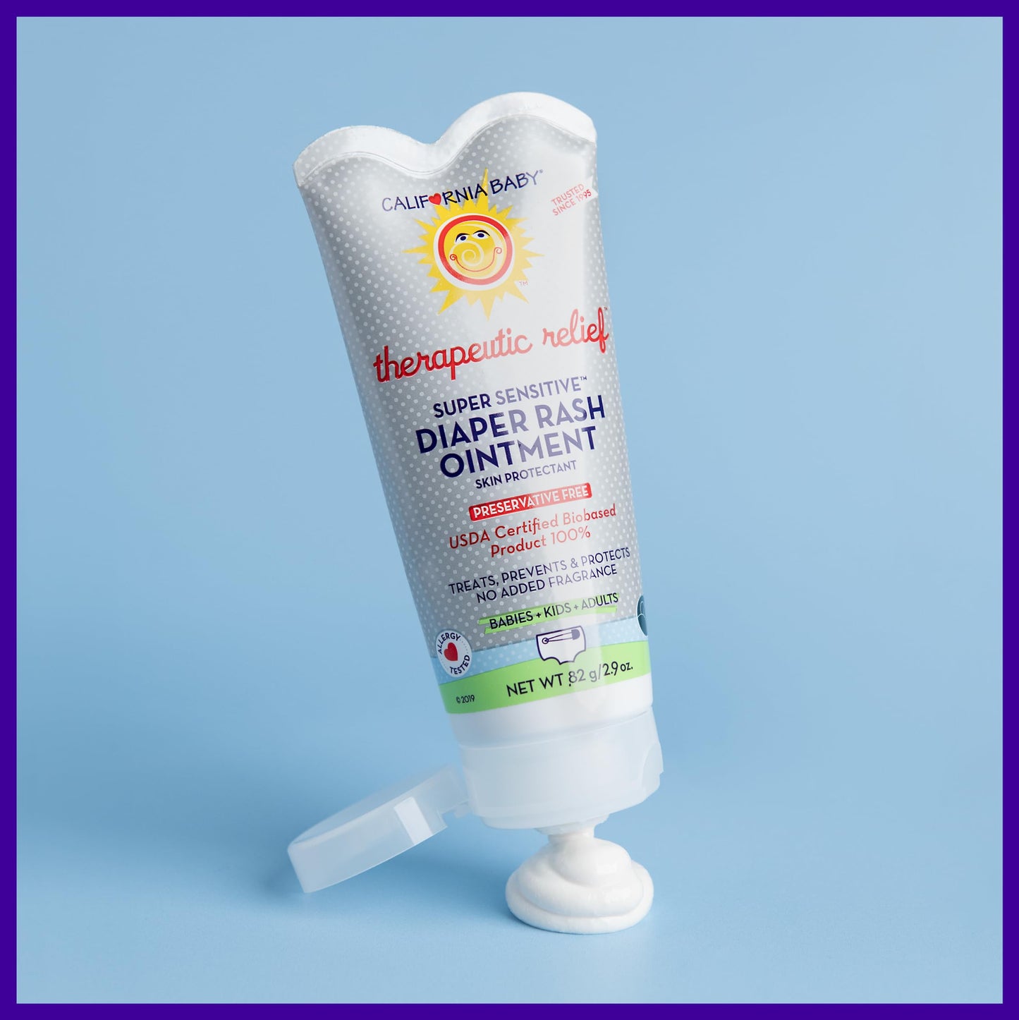 California Baby Super Sensitive Diaper Rash Cream | 100% Bio-Based | Zinc Oxide Ointment | Unscented Diaper Cream | Cloth Diaper