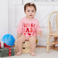 Focusnorm Valentine'S Day Toddler Baby Girl Outfit Nweborn Infant Clothes Long Sleeve Sweatshirt Romper Cute Crewneck Onesie (Pi