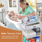 Baby Diaper Caddy Cart Organizer -3 Tier, Bedside Nursery Essentials Cart & Storage Holder For Newborn Baby Stuff, 2+1 Dividers,