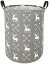 Acmuuni 19.7 Inch Round Kids Laundry Clothes Hamper Laundry Basket With Handles,Baby Toys Storage Organizer Bins Laundry Gift Ba