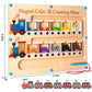 Magnetic Color and Number Maze Board Wooden Montessori Fine Motor Skills Toys for 2 3 Year Old Preschool Learning Activities Cla