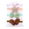 Syga 3 Pcs Baby Headband Set For Girls 03 Years Soft Stretchable Bow & Flower | NonSlip Infant & Toddler Headwraps | Baby Hair