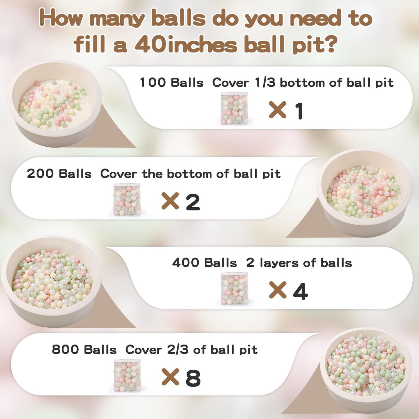GOGOSO Ball Pit Balls Plastic Playballs for Baby Toddlers Kids Boys Girls Playhouse Decor Play Pool Fun Phthalate-Free BPA-Free