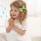 3 Inch Satin Bow For Little Girls - 2 Pcs (Neon Green)