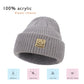 Newborn Baby Wool Hat Cap Turban Toddler Warm Hat Kids Baby Cap Set (Smile Black/Grey/Orange)