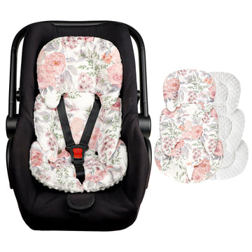 Infant Car Seat Insert, Hnhuaming Baby Car Seat Head & Body Support For Newborn, Ultra Soft Reversible Preemie Carseat Insert Cu