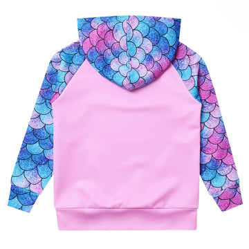 Qpancy Mermaid Sweatshirt Girls Hoodie Fall Spring Outfit Halloween Costume, 4T 5T
