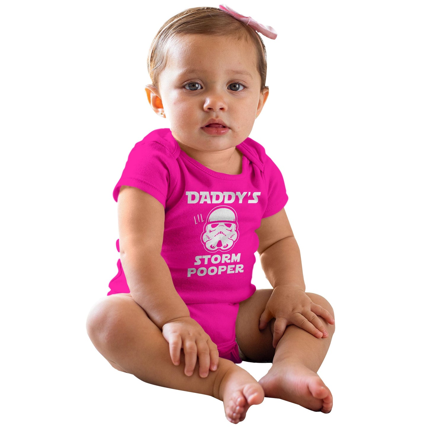 Texas Tees Funny Baby Girl Outfit, Storm Pooper Shirt, Christmas Gift Inspired, Pink 6-12 Mo