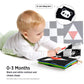 beiens Baby Books Toys, High Contrast Black and White, Non Toxic Fabric Touch and Feel Crinkle Cloth ,Early Educational Stimulat