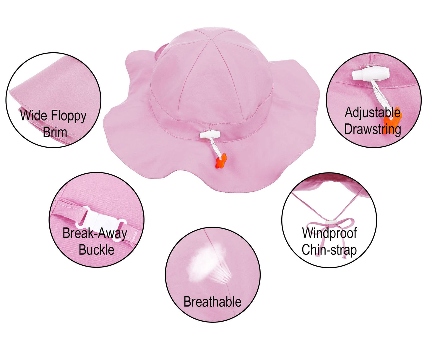 Baby Hat Sun Toddler Beach Hat Baby Girl Outdoor Hat Baby Spf Hat Upf 50+ Kids Beach Hat Baby Sunhat 12-24 Months Girl,Pink