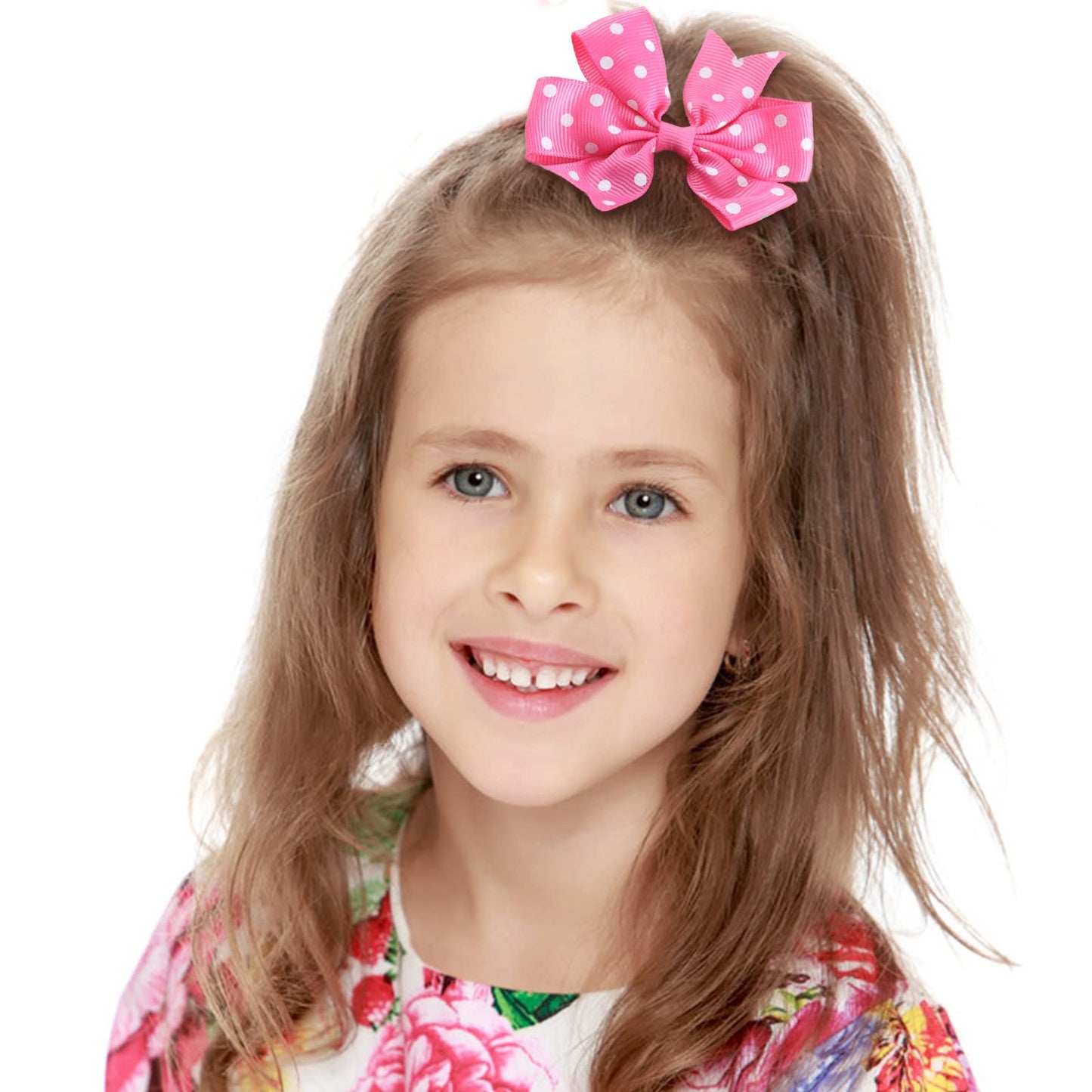 Oaoleer 3 Inch Hair Bows For Baby Girls, 40Pcs Back To School Pinwheel Bows Grosgrain Ribbon Toddler Bows Clips Hair Barrettes A