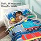 Everyday Kids 4 Piece Toddler Bedding Set -Choo Choo Train- Includes Comforter, Flat Sheet, Fitted Sheet And Reversible Pillowca