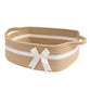 Chicvita Small Woven Rope Gift Basket, Baby Nursery Storage Basket For Towels, Snacks, Toys, Diapers, Rectangle Shelf Basket For