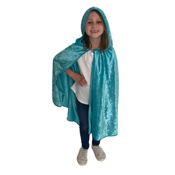 Everfan Hooded Cape For Kids | Children'S Cloak With Hood For Halloween, Costumes, Red Riding Hood, Cosplay And More (Teal)