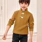 Makkrom Toddler Sweater Baby Boy Girl Turtleneck Cable Knit Sweaters Long Sleeve Christmas Outwear Spring Fall Winter Brown