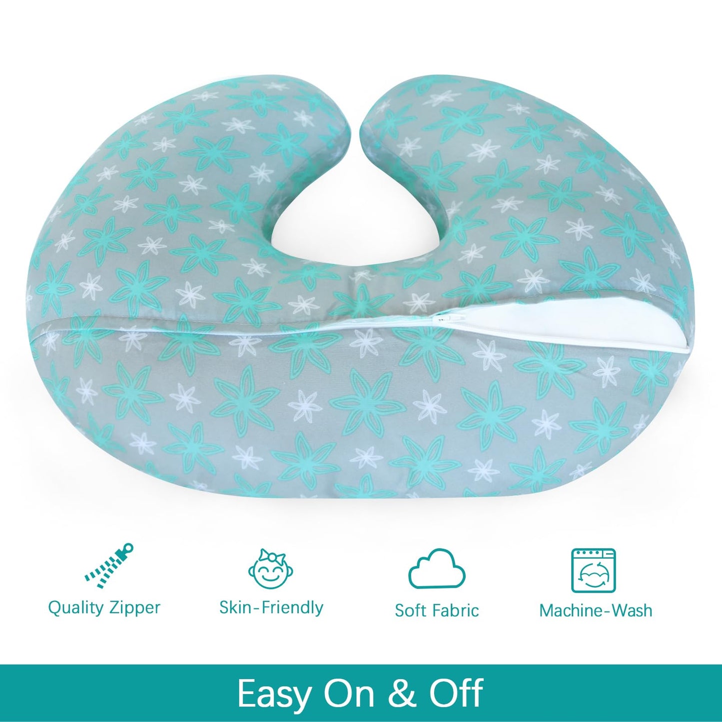 Biloban Nursing Pillow Cover 2 Pack For Breastfeeding Pillow, Ultra Soft And Cozy Nursing Slipcovers, Snug Fits Boppy Pillow, Pe