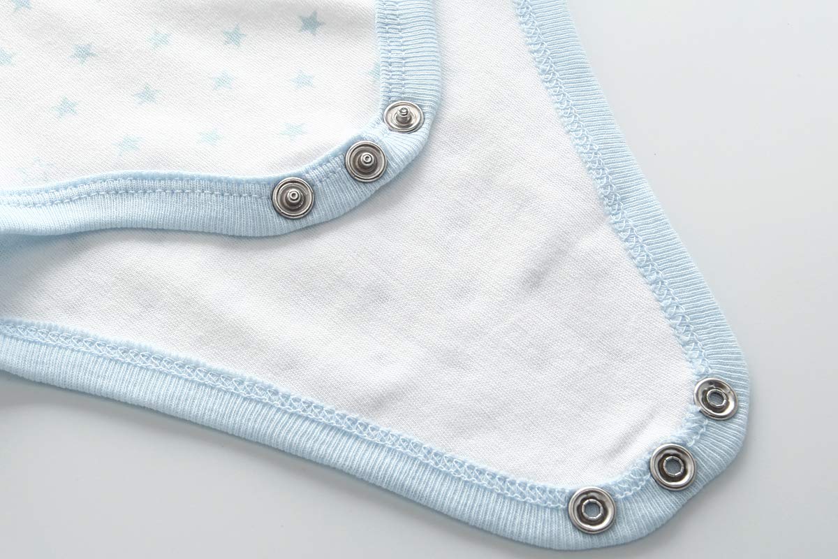 Kiddiezoom Baby Boys Bodysuit Newborn Short Sleeve Baby Clothes Cotton 5-Pack Newborn Baby Clothes