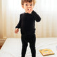 Vaenait Kids Toddler Long Sleeve Modal Sleepwear Pajamas 2Pcs Set Modal Black S