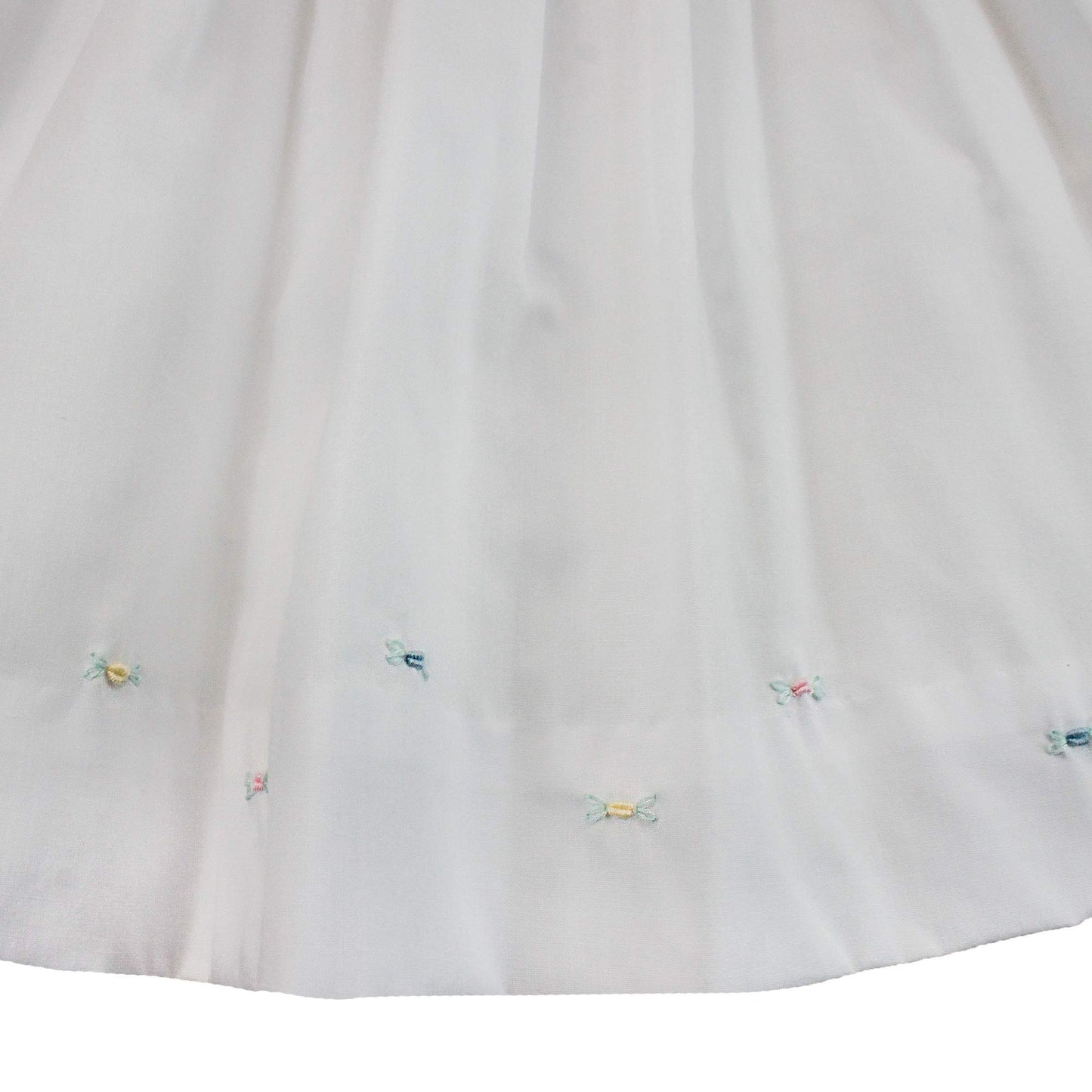 Petit Ami Baby Girls' Daydress With Embroidered Hem, Preemie, White