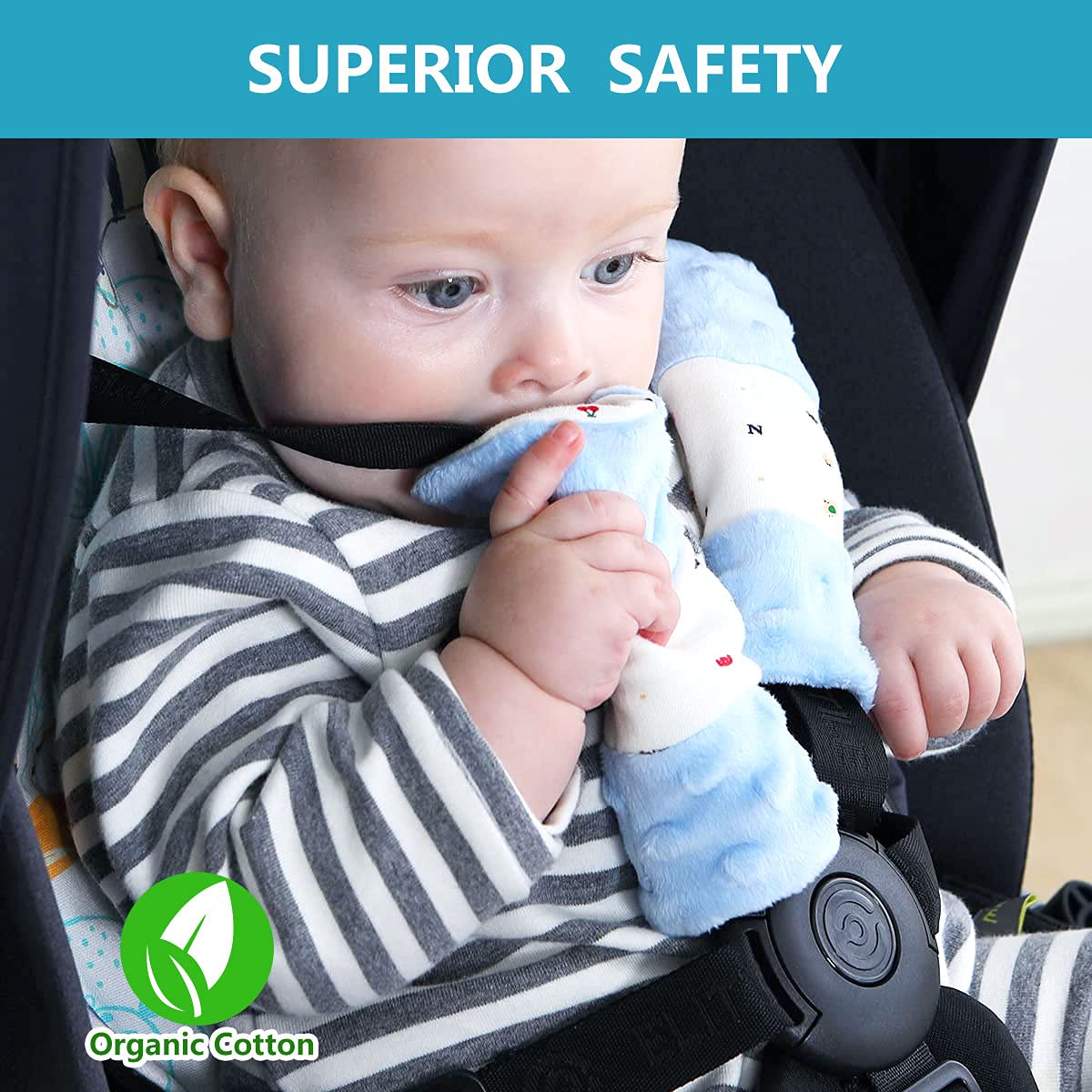 4 Packs Baby Car Seat Straps Cover Shoulder Pads for Baby, Baby Car Seat Belt Pads Seat Belt Covers for All Car Seats/Pushchair/