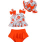 Mioglrie Toddler Bathing Suit Girl 3T 4T Swimsuit Girls Toddler Beach Swim Suit 2 Piece Orange Dasiy Bikini Summer Swimwear Tank