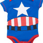 Marvel Avengers Captain America Newborn Baby Boys Cosplay Short Sleeve Bodysuit And Hat 0-3 Months