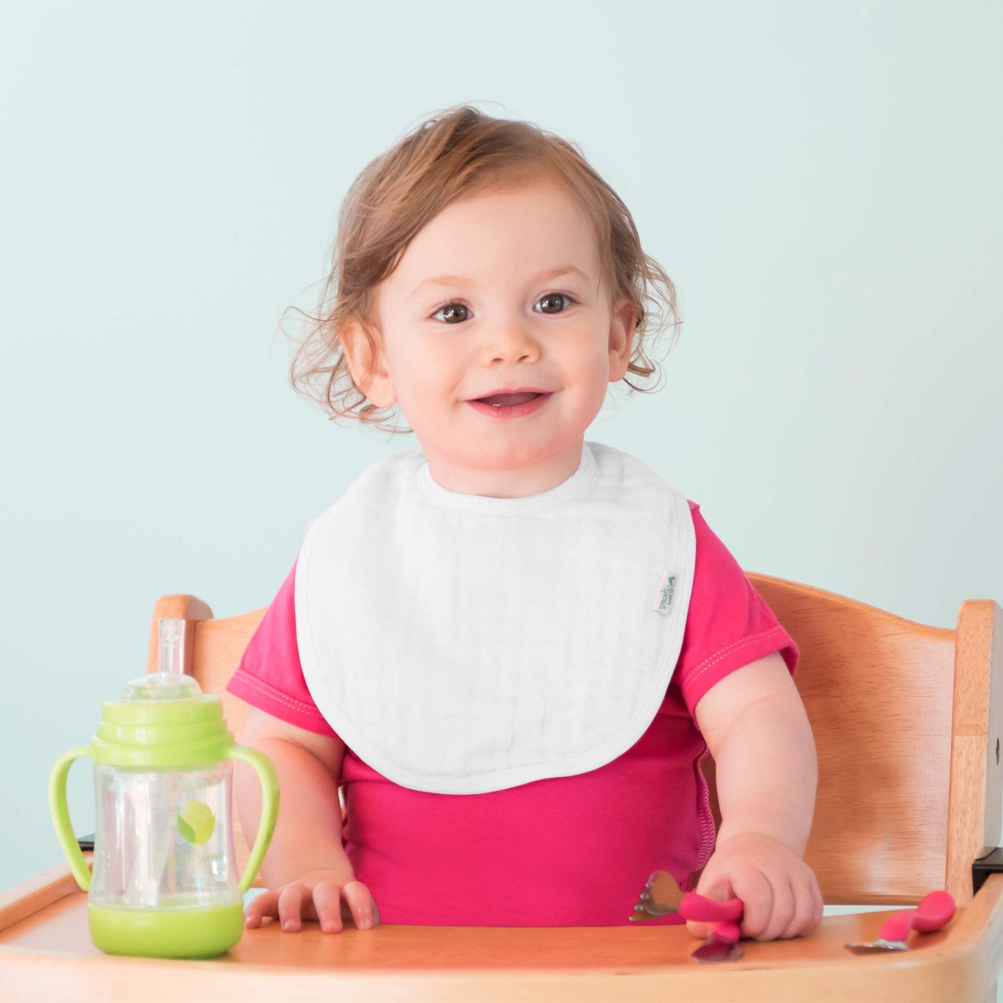 Green Sprouts Muslin Bibs Made From Organic Cotton| 4 Absorbent Layers Protect From Sniffles, Drips, & Drools | 100% Organic Cot