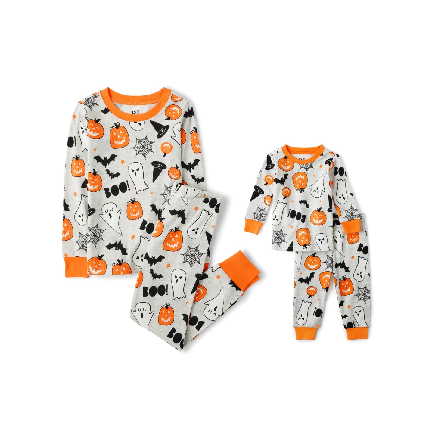 The Children'S Place,Unisex Baby,And Kids, Sibling Matching, Holiday Pajama Sets, Cotton,Ghosts/Pumpkins Halloween,0 Months
