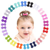 Grosgrain Ribbon Hair Bows Clips For Infant Girls - Fully Lined Mini Bows In 20 Color Pairs, Set Of 40 (1.2' Tiny Clips)