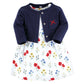 Hudson Baby Baby Girls Hudson And Toddler Girl Cotton Cardigan Set, Wildflower Casual Dress, Wildflower, 3T Us