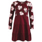Hudson Baby Infant And Toddler Girl Cotton Dresses, Burgundy Floral, 6-9 Months