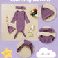 Morygooder Newborn Cotton Nightgowns Neutral Baby Knotted Sleeper Baby Coming Home Outfit (Purple, 0-6 Months)