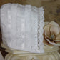 Little Things Mean A Lot 30' Cotton Batiste White Christening Baptism Gown With Cluny Trim And Bonnet - 3 Months (8-12 Lbs)