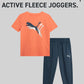 Puma Toddler Boys' Pant Set - 2 Piece Short Sleeve T-Shirt And Active Performance Fleece Joggers For Toddler Boys (18M-5T), Size