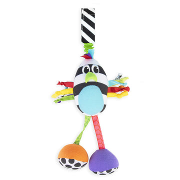 Sassy Boppin Birdie | Developmental Plush Toy for Early Learning | High Contrast | Attaches to Baby Gear for Travel | for Ages N
