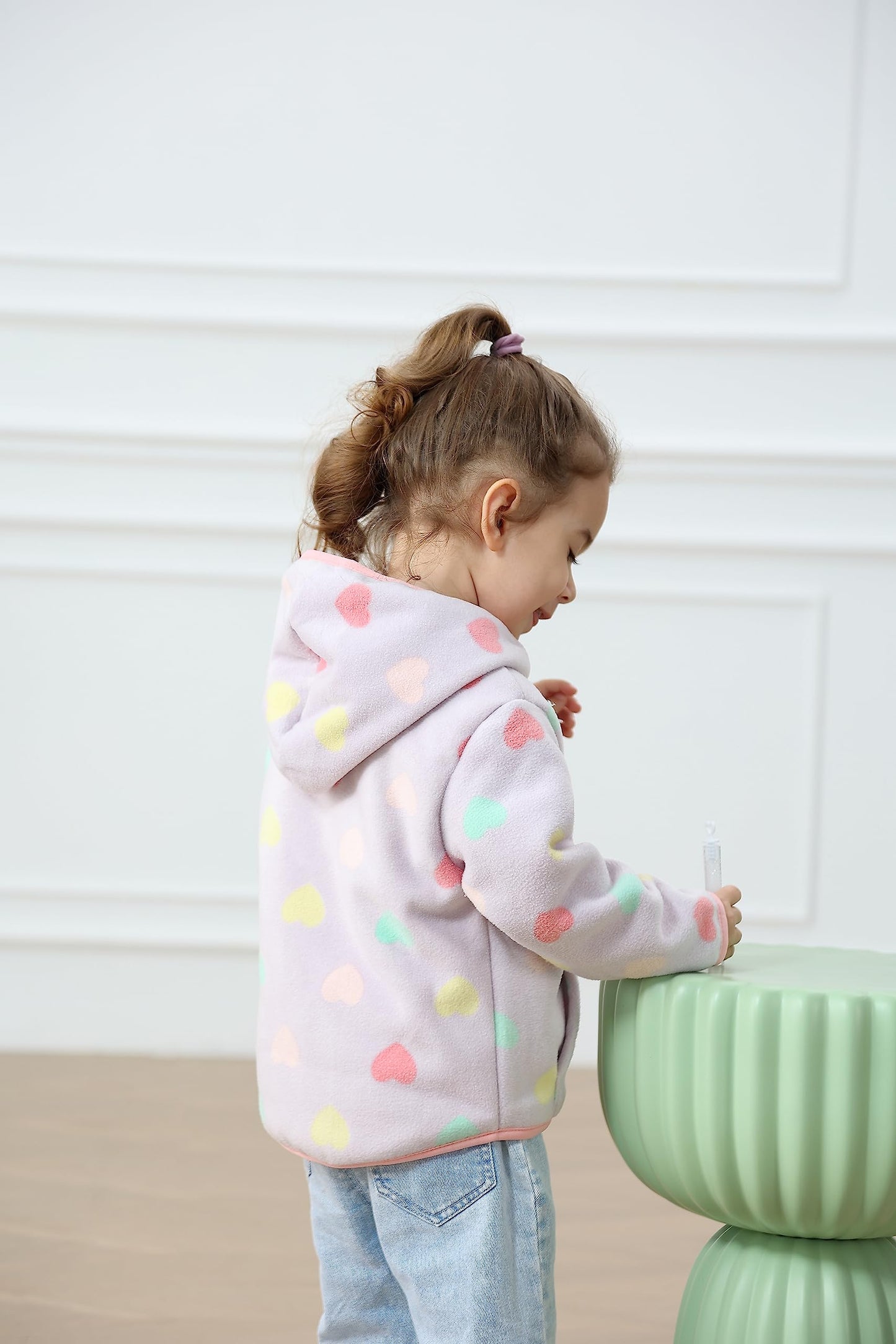 Feidoog Toddler Polar Fleece Jacket Hooded Baby Boys Girls Autumn Winter Long Sleeve Thick Warm Outerwear,Purple,1-2T