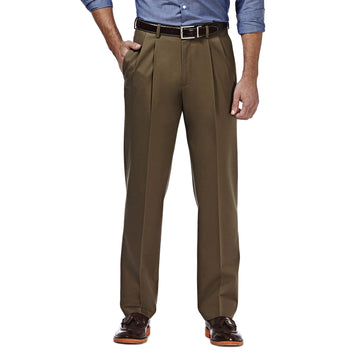 Haggar Mens Premium No Iron Khaki Classic Fit Pleat Front Regular And Big  Tall Sizes, Toast, 38W X 32L