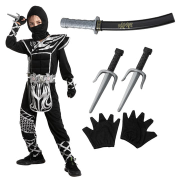 Spooktacular Creations Boys Ninja Costume, Dragon Scales Ninja Costume For Kids Toddler Halloween Costume Parties, Ninja Themed