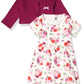 Hudson Baby Girls' Cotton Dress And Cardigan Set, Fall Floral, 3-6 Months